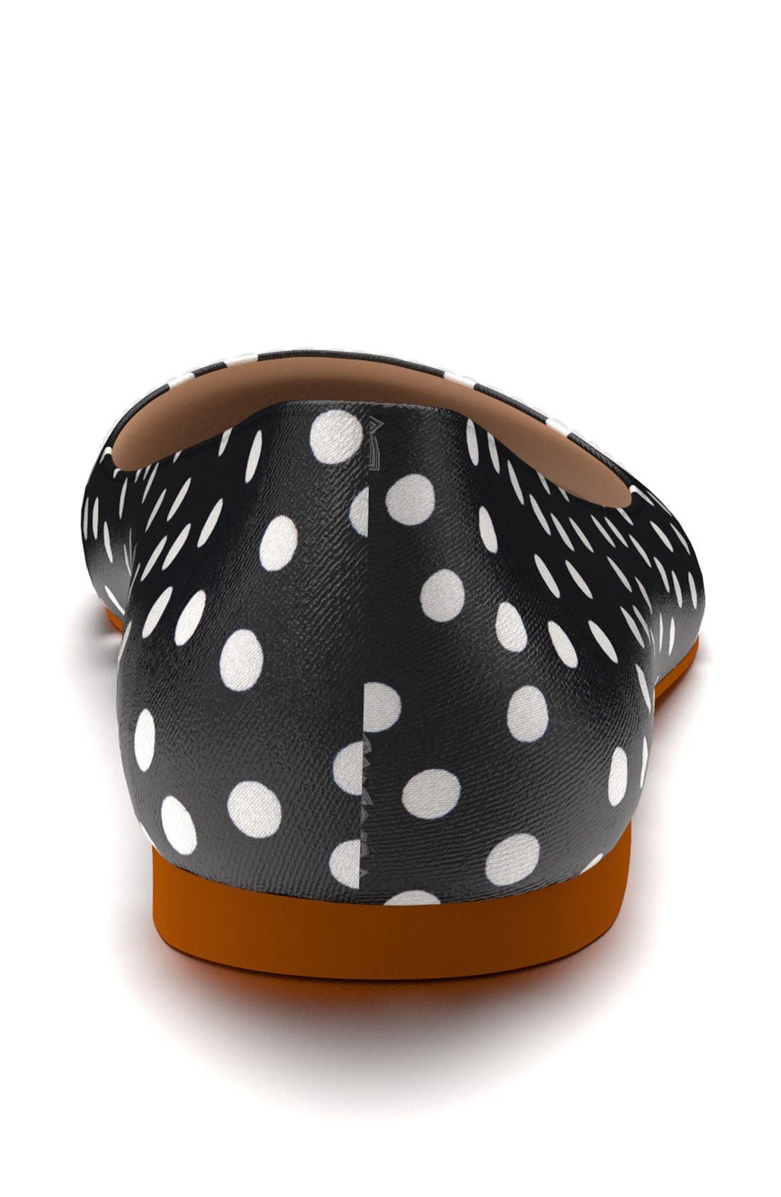 Cap Toe Ballet Flat, Alternate, color, BLACK/ WHITE POLKA DOT