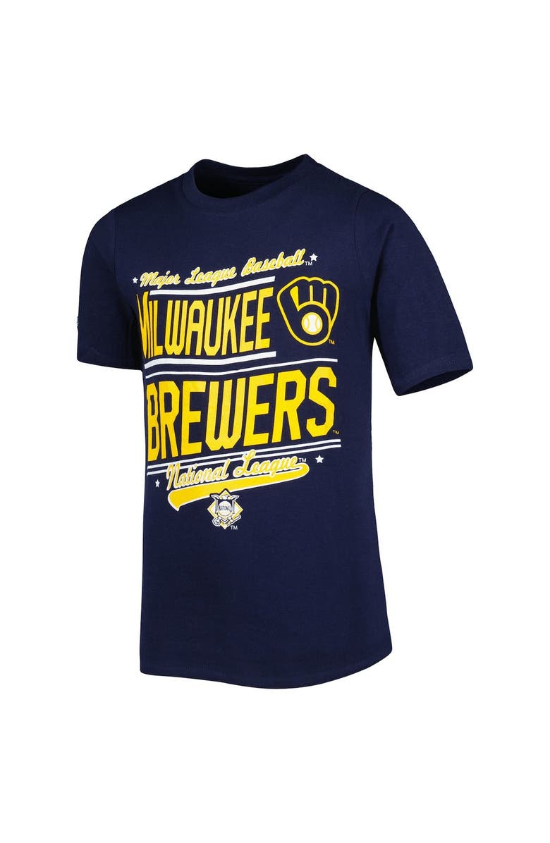 STITCHES Youth Stitches Navy/White Milwaukee Brewers Combo T-Shirt Set, Alternate, color, 