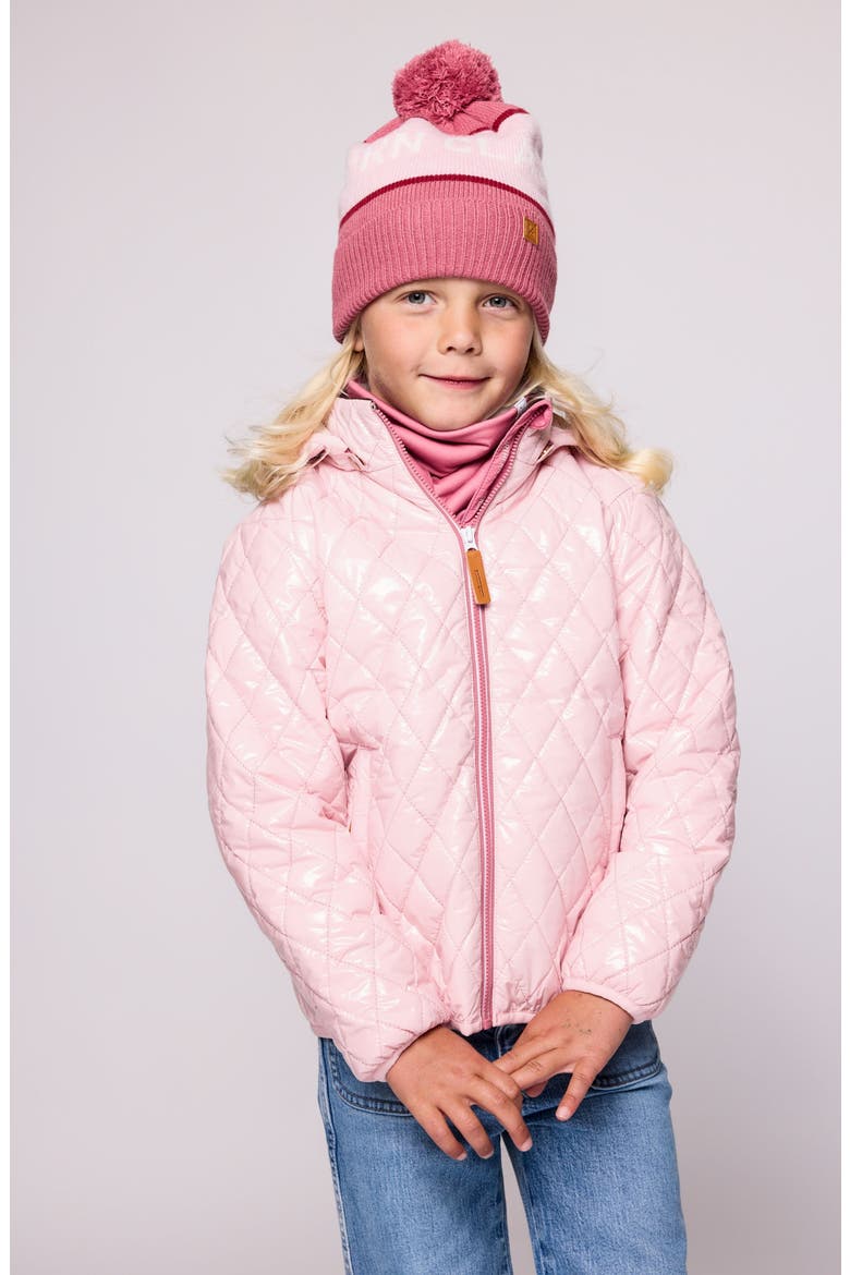 Girls Shiny Quilted Puffer Jacket, Alternate, color, Shiny Ballerina Pink