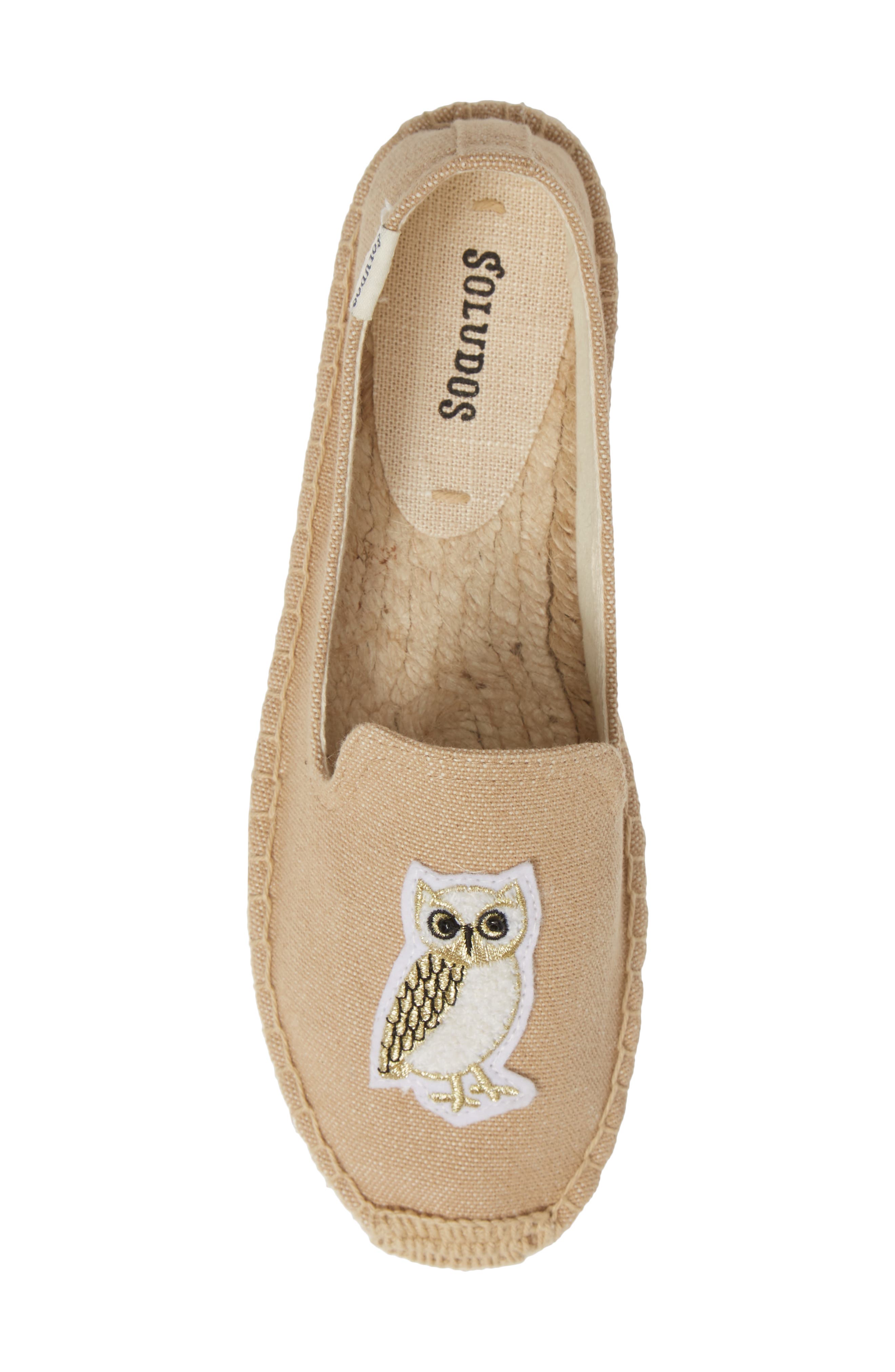 Soludos Gilded Owl Appliqué Espadrille, Alternate, color, 