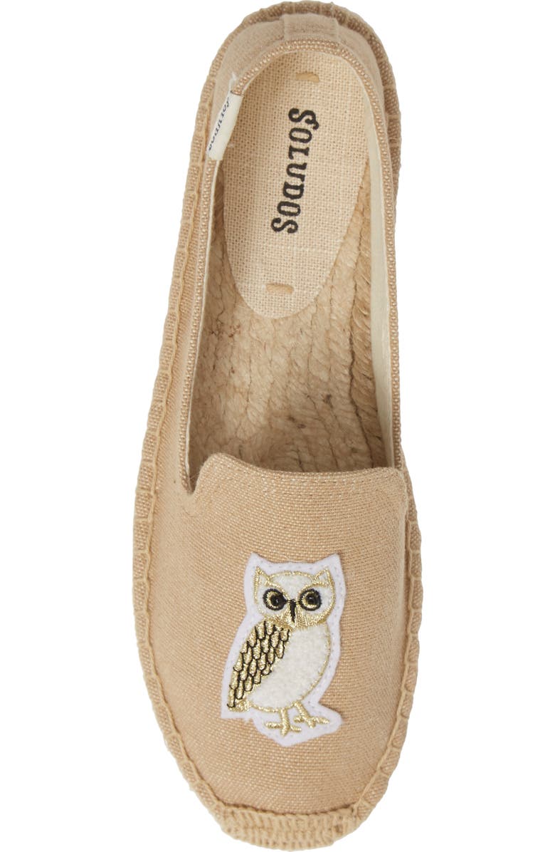 Soludos Gilded Owl Appliqué Espadrille, Alternate, color,