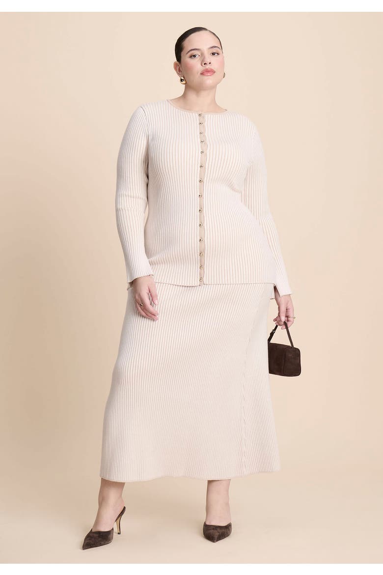 Ribbed Sweater Trumpet Maxi Skirt, Alternate, color, DEW