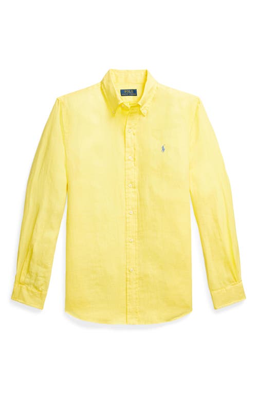 Polo Ralph Lauren Classic Fit Long Sleeve Cotton Oxford Button Down Shirt In Resort Gold
