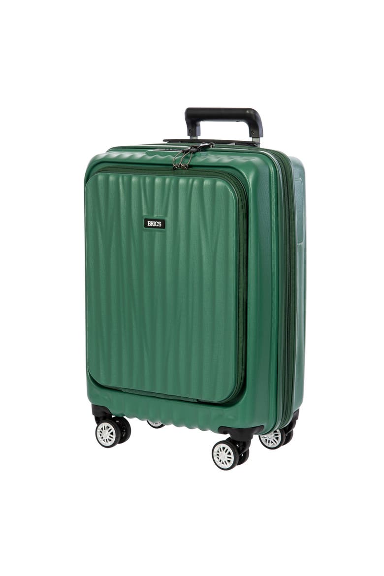 Cervia Hardside Expandable 21"  Carry On  Spinner Luggage with Front Pocket, Alternate, color, Dark Emerald