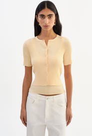 LAMARQUE Maeva | Shimmery Rib Knit Cropped Cardigan