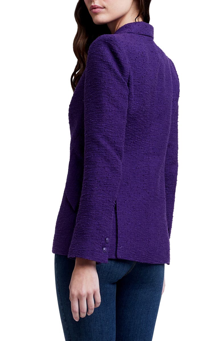 L'AGENCE Chamberlin Textured Stretch Cotton Blazer, Alternate, color, 