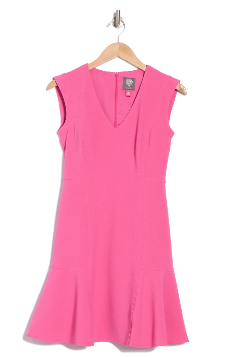 Vince Camuto Sleeveless Crepe Fit & Flare Dress, Alternate, color, Pink