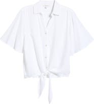 beachlunchlounge Roxanna Tie Hem Shirt