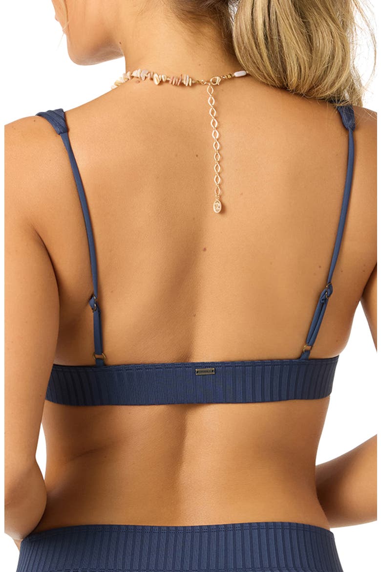 Shorebreak Rib Cancun Bikini Top, Alternate, color, NAVY