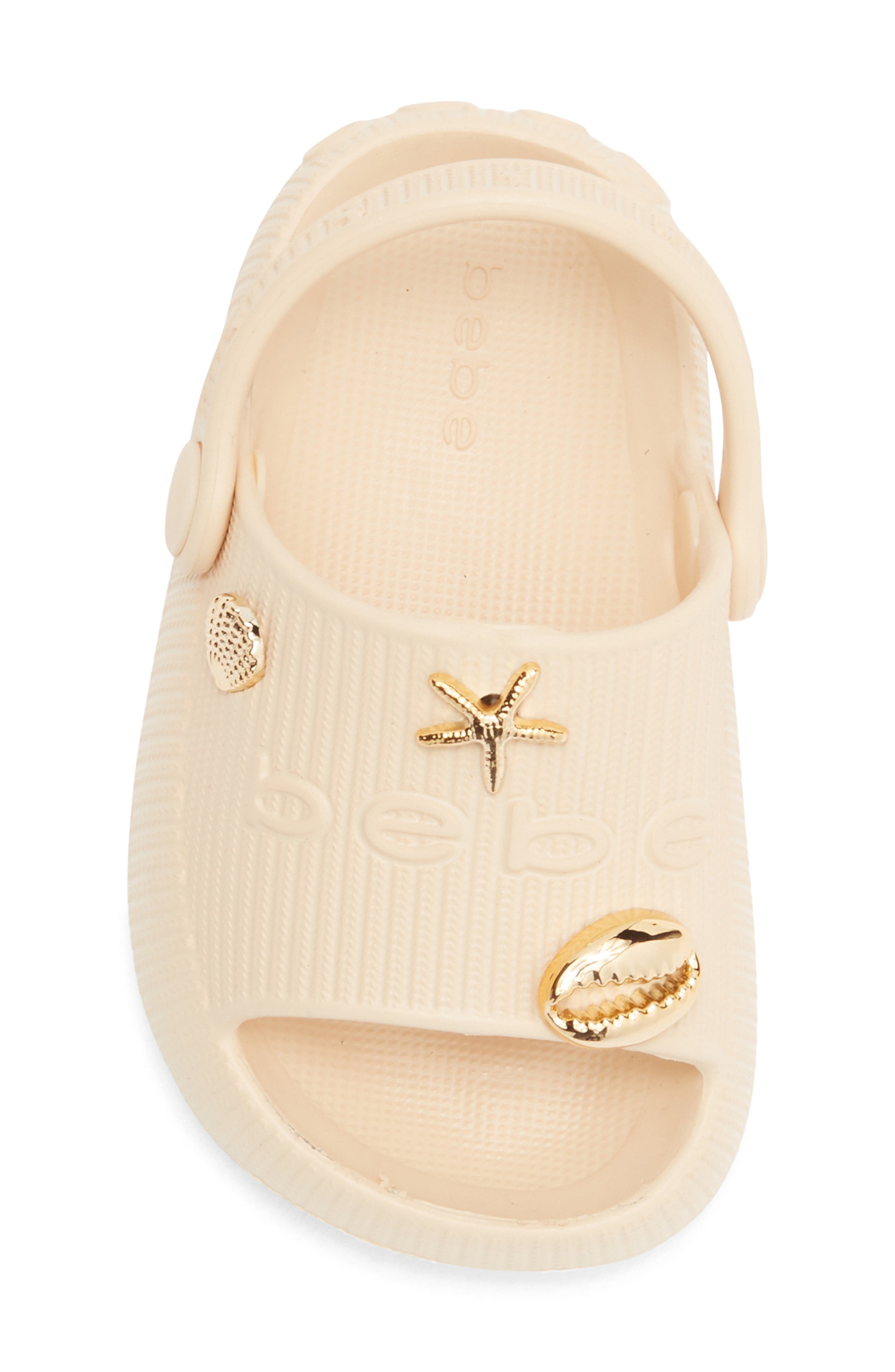 bebe Embellished Slide Sandal, Alternate, color, 
