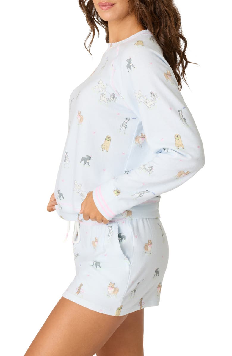 PJ Salvage Bark Park Jersey Pajama Top, Alternate, color, Blue Ice