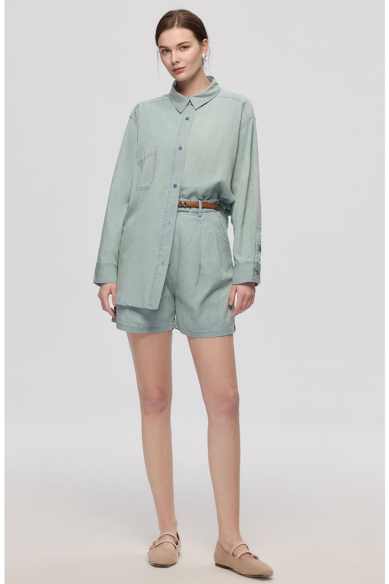 Lyricist Pleated Shorts, Alternate, color, Chambray Blue