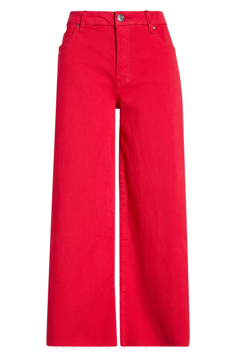 KUT from the Kloth Meg High Waist Raw Hem Wide Leg Jeans, Main, color, Tomatoe