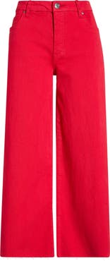 KUT from the Kloth Meg High Waist Raw Hem Wide Leg Jeans