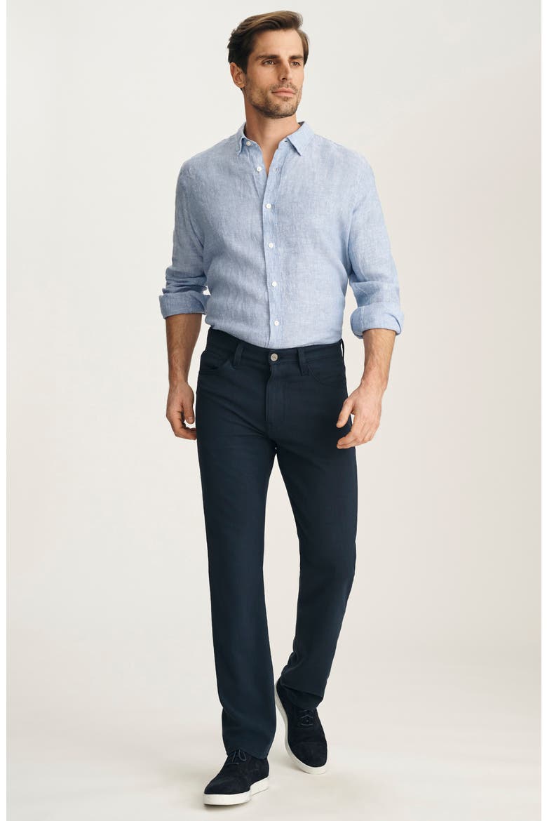 Courage Straight Leg Twill Pants, Alternate, color, DEEP OCEAN CROSS TWILL