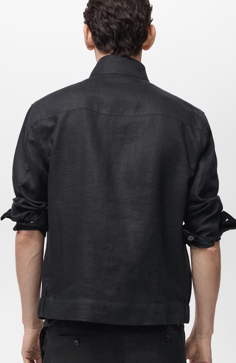 MANGO Linen Jacket with Stand Collar, Alternate, color, 