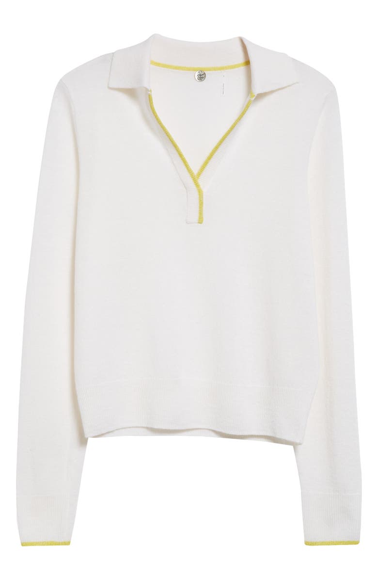 MARGARET O'LEARY Long Sleeve Cashmere & Linen Polo Sweater, Alternate, color, 