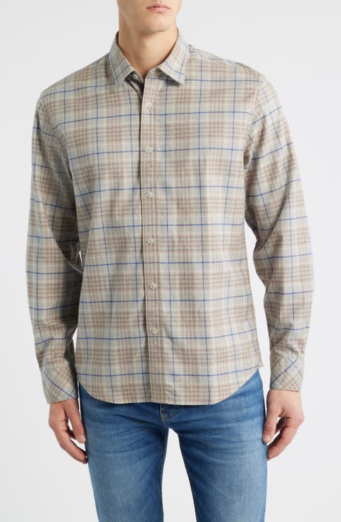 Espana Modern Fit Plaid Cotton Button-Up Shirt