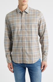 James Campbell Espana Modern Fit Plaid Cotton Button-Up Shirt