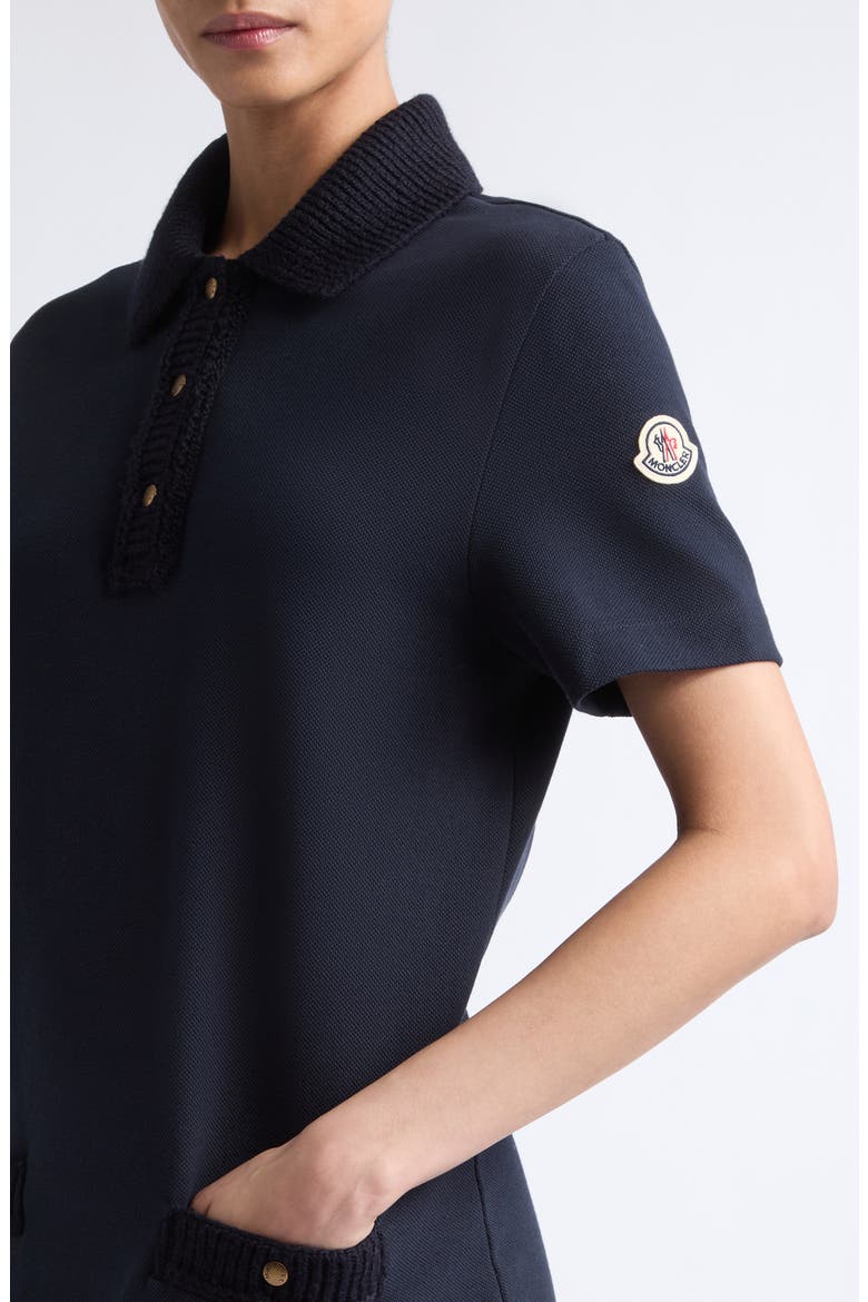 Cotton Piqué Polo Minidress, Alternate, color, BLUE