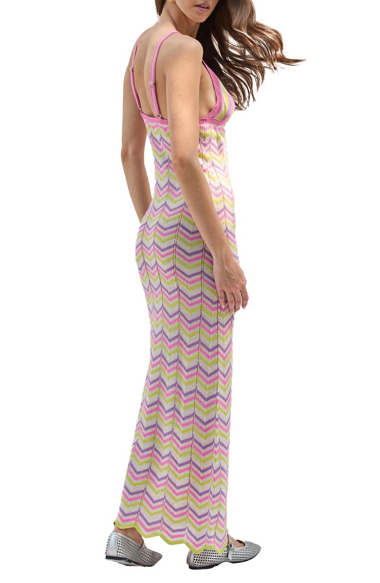 Capittana Alaia Stripe Cover-Up Maxi Sweater Dress, Alternate, color, Pink Multi