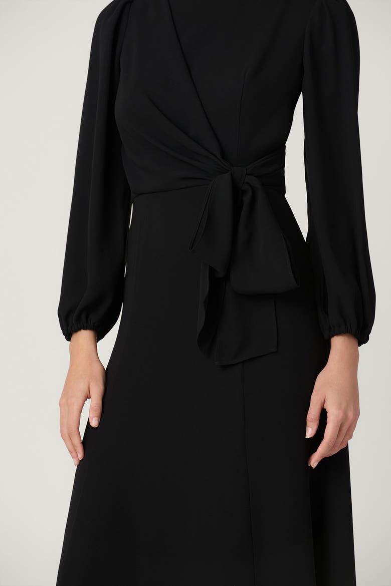 Kathleen Lightweight Stretch Crepe Dress, Alternate, color, Jet