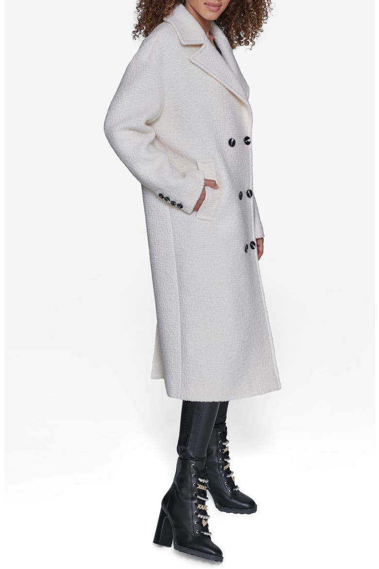 Textured Double Breasted Coat, Alternate, color, WHITE
