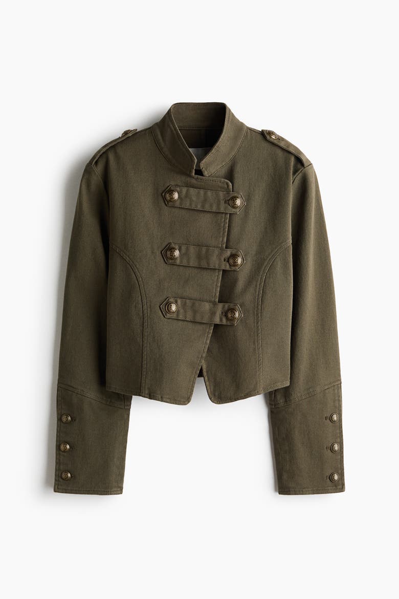 Short Cotton Jacket, Alternate, color, Dark khaki green
