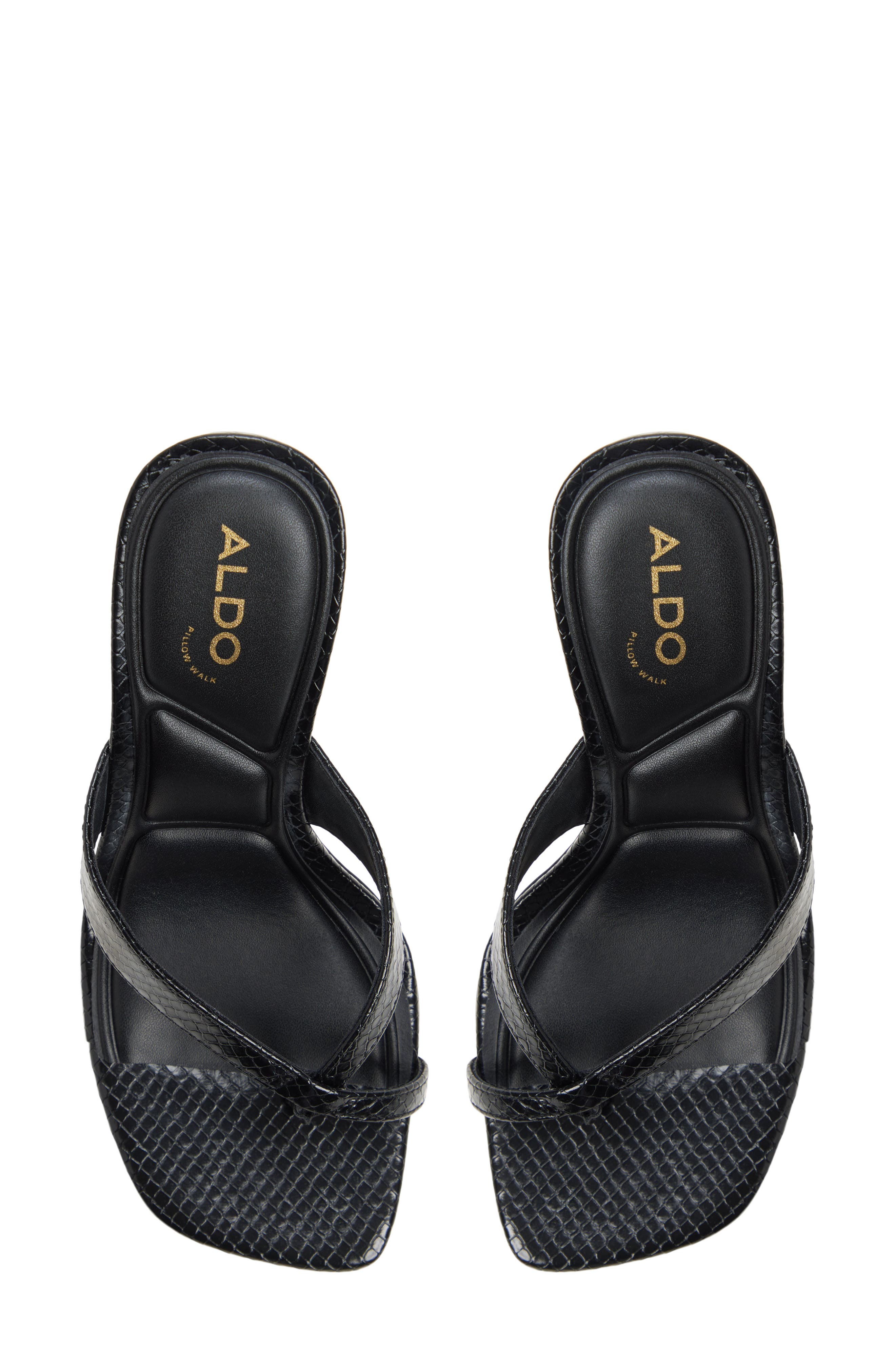 Haayssie Faux Leather Slide Sandal, Alternate, color, BLACK