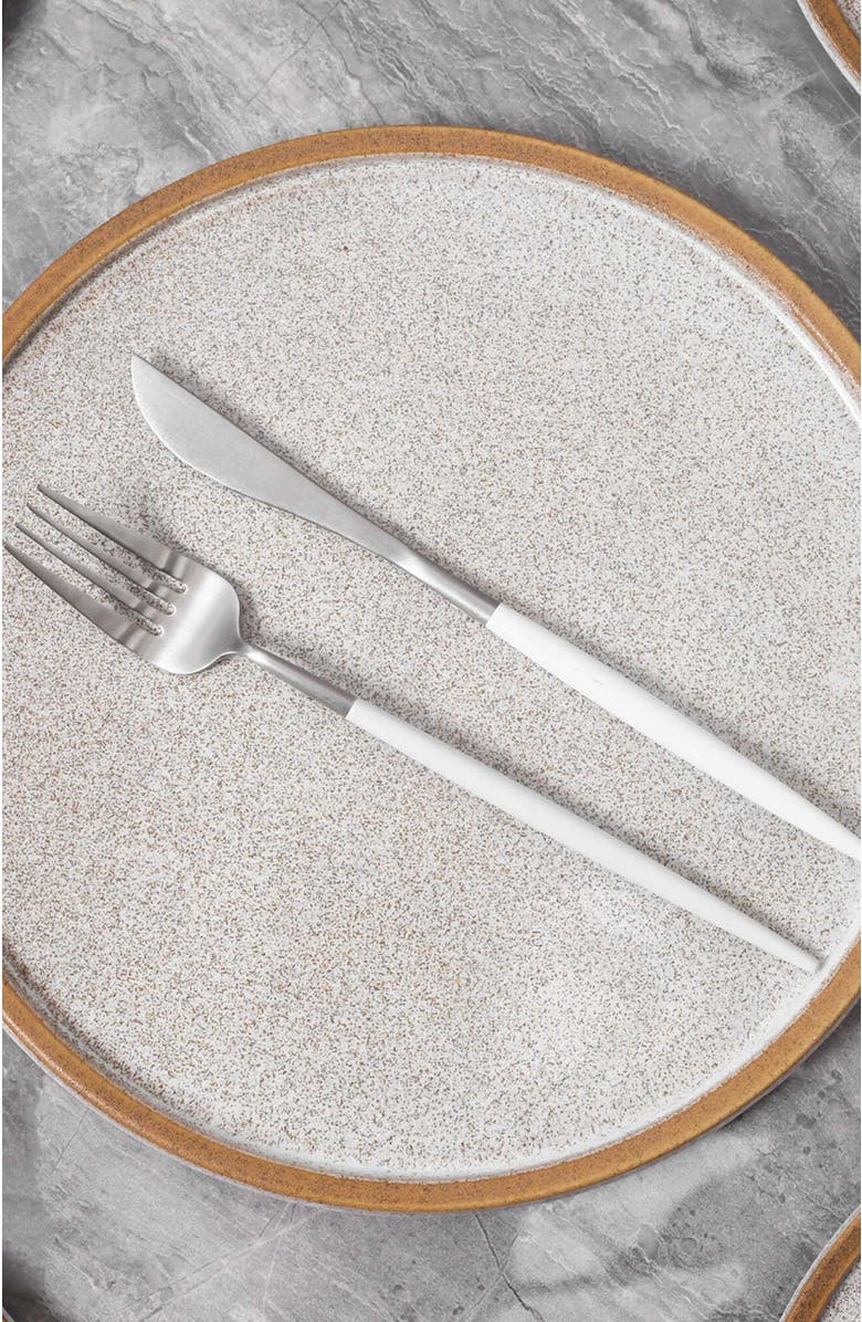 Stone Lain Vince Stoneware 4-Piece Dinner Plate Set, Alternate, color, Brown