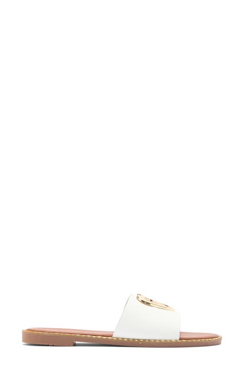 Top Guy Shoes Teresa Slide Sandal In White Pu