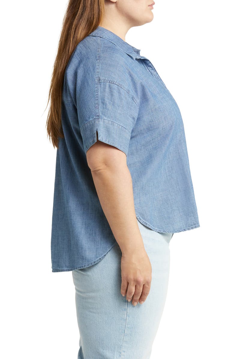 Caslon<sup>®</sup> Pleat Denim Top, Alternate, color, 