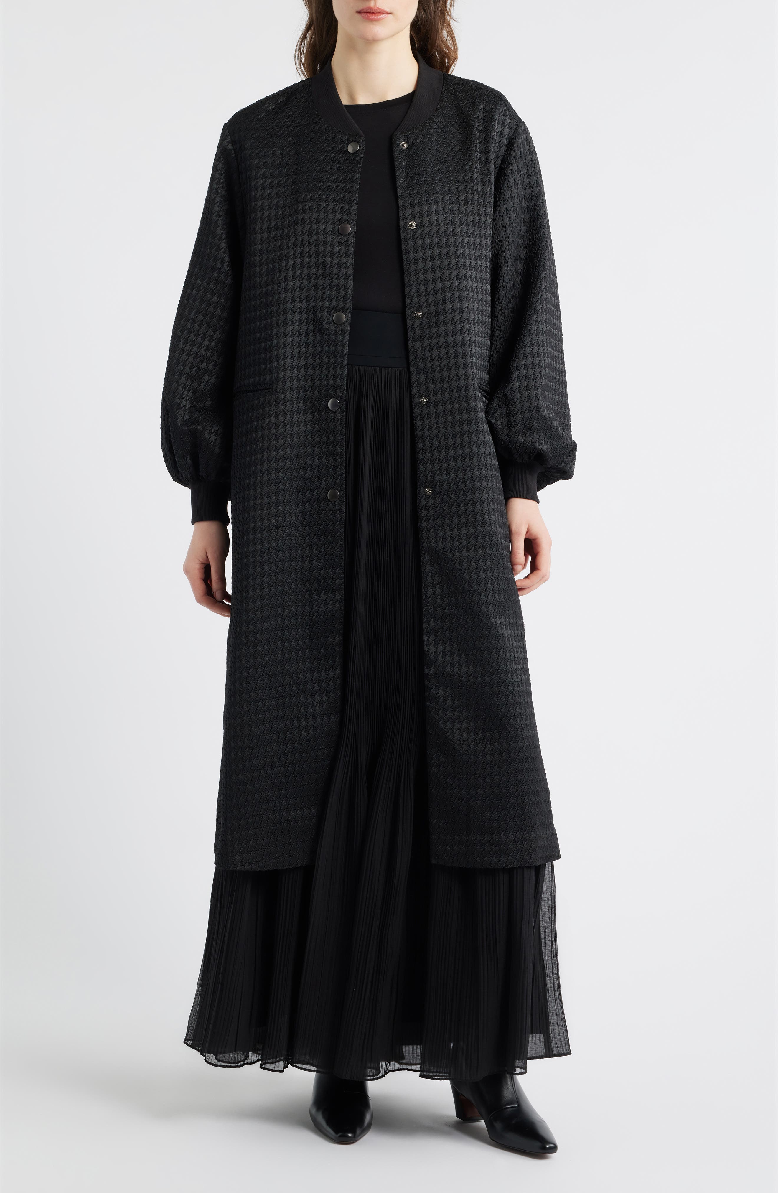 Cameron Balloon Sleeve Wool Blend Long Coat