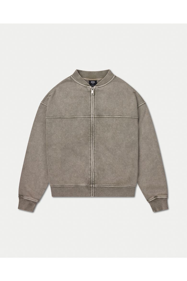 Faded Bomber Jacket, Alternate, color, Washed Marsh Grey