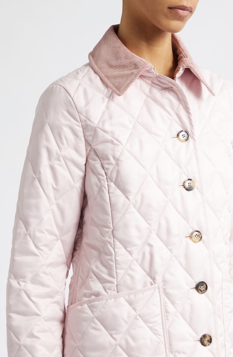 Burberry Fernleigh Quilted Jacket, Alternate, color, Mallow Pink