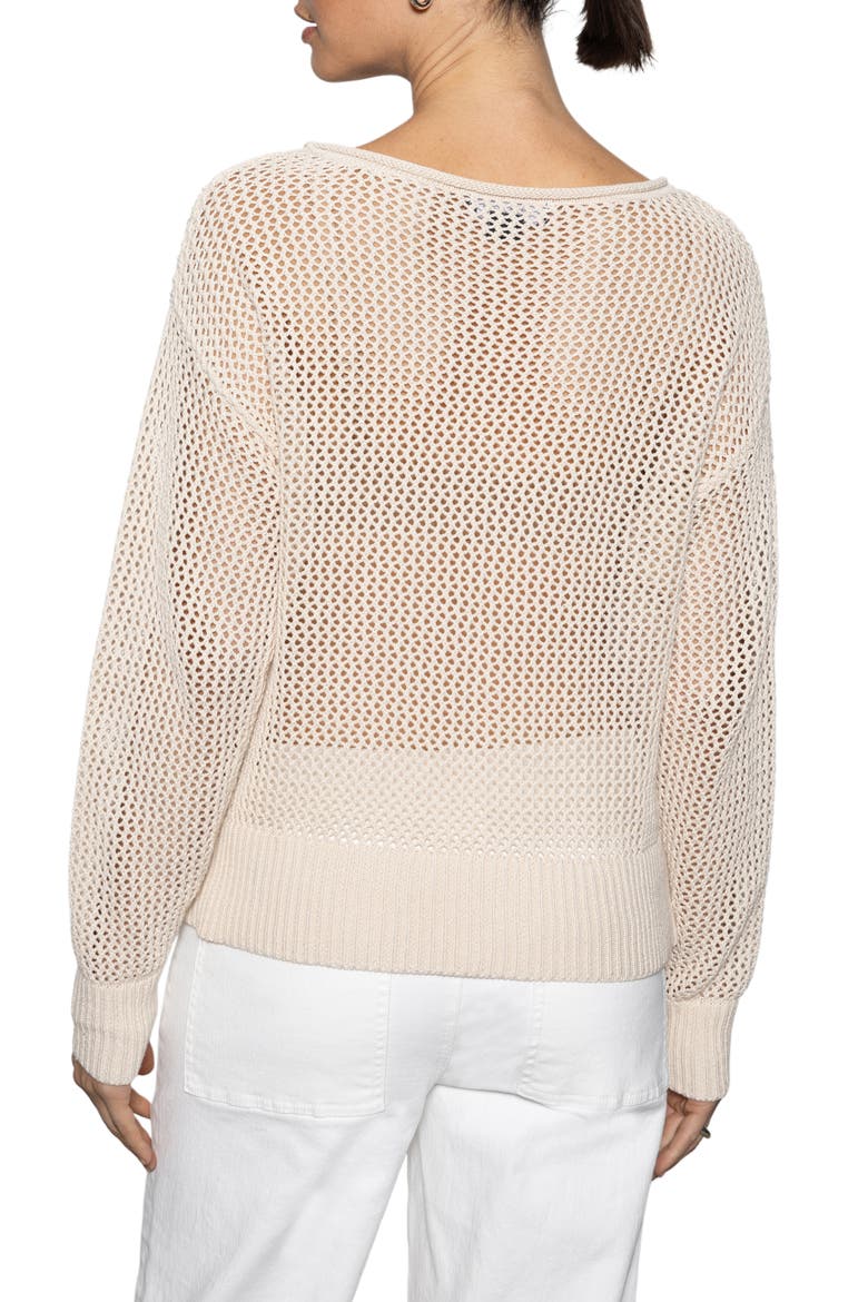 Cotton Open Knit Sweater, Alternate, color, MUSLIN