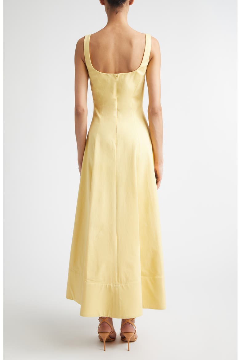 Peony Embroidered Appliqué Stretch Sateen Dress, Alternate, color, BUTTER/YELLOW