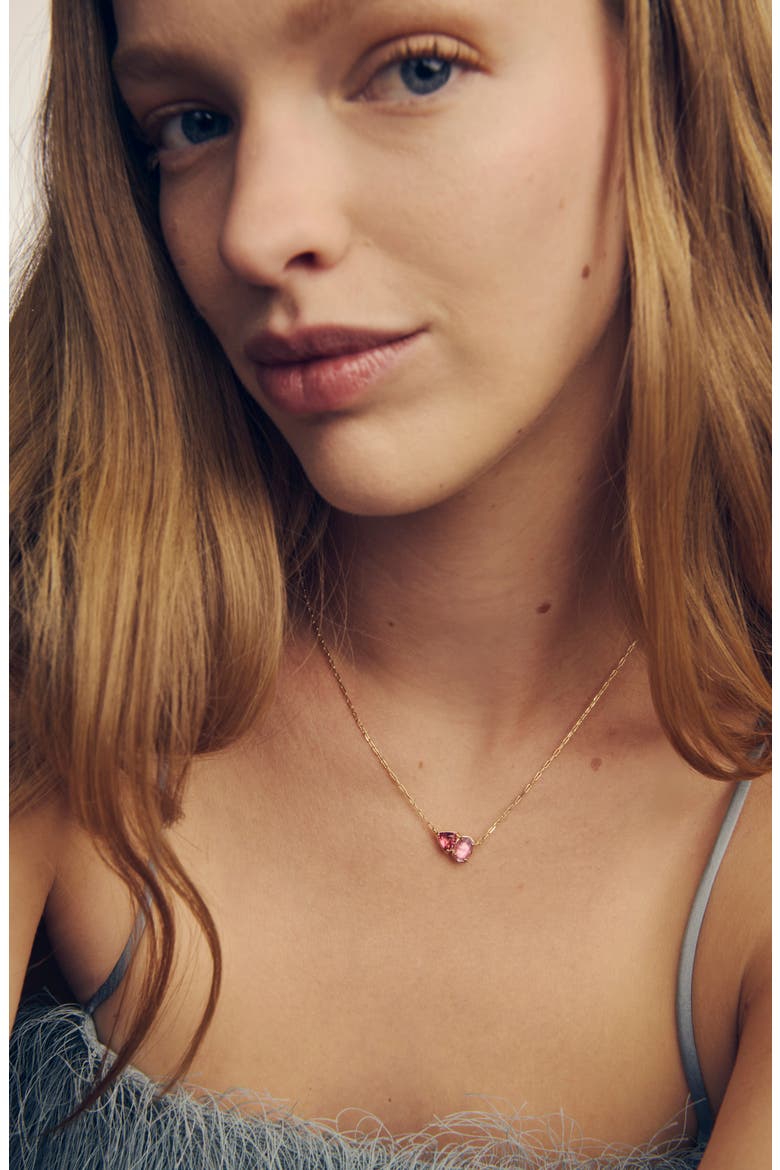 Tatum Pendant Necklace, Alternate, color, GOLD PINK MIX