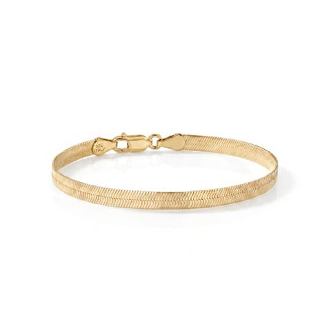 Italian Herringbone Sterling Chain Bracelet
