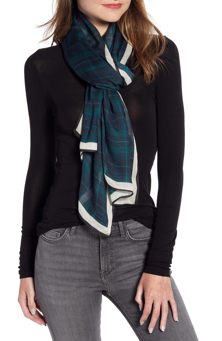 Rebecca Minkoff Plaid Scarf, Main, color, 