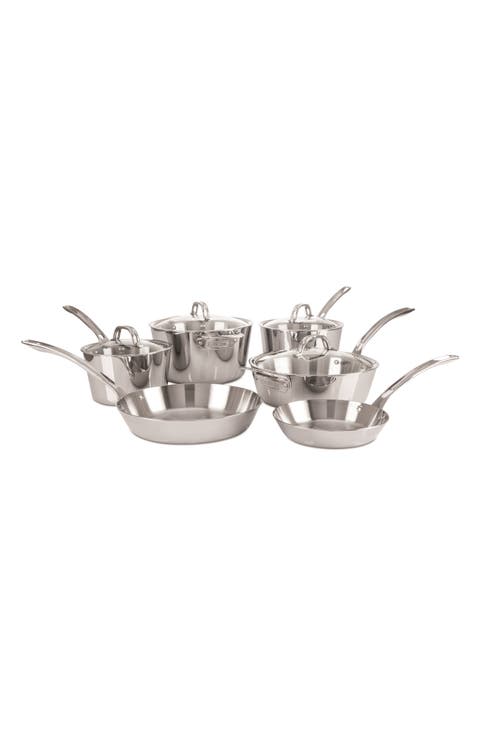 Contemporary 10-Piece 3-Ply Cookware Set