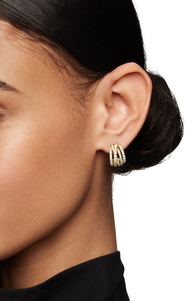 David Yurman 16MM X 12MM PAVE CROSSOVER SHR, Alternate, color, 18K Yellow Gold