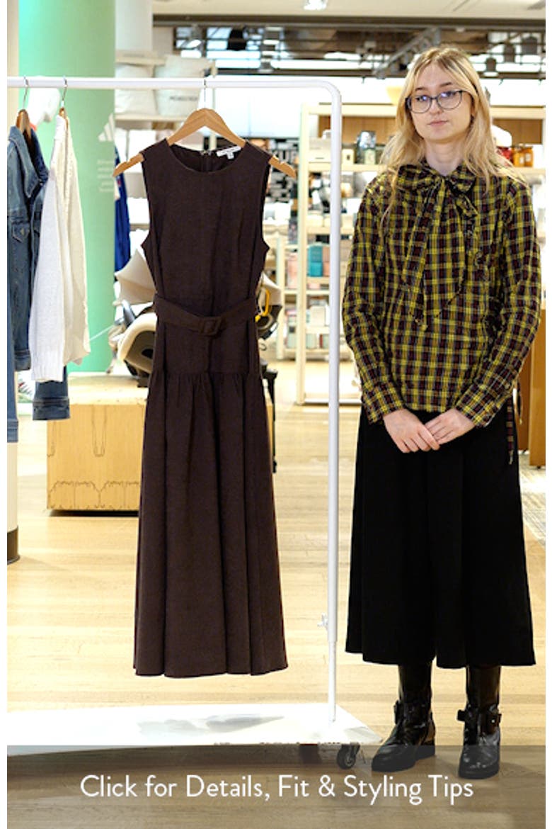 Belted Drop Waist Midi Dress video