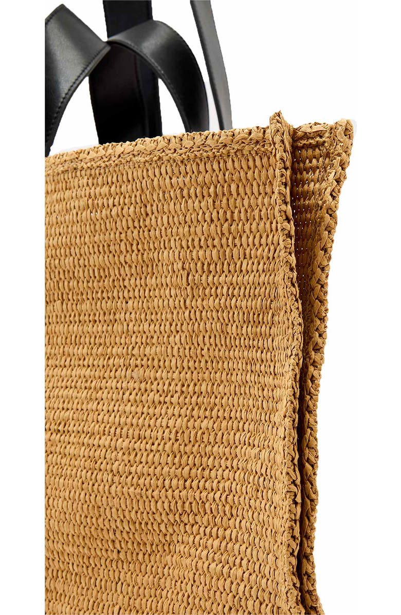 AllSaints Lutece Paper Straw Tote, Alternate, color, Biscuit Brown