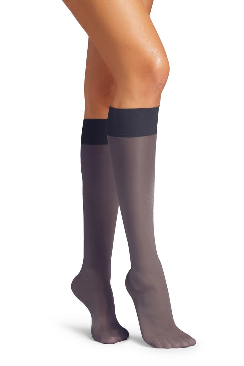 Satin Touch Knee High Socks, Main, color, ADMIRAL