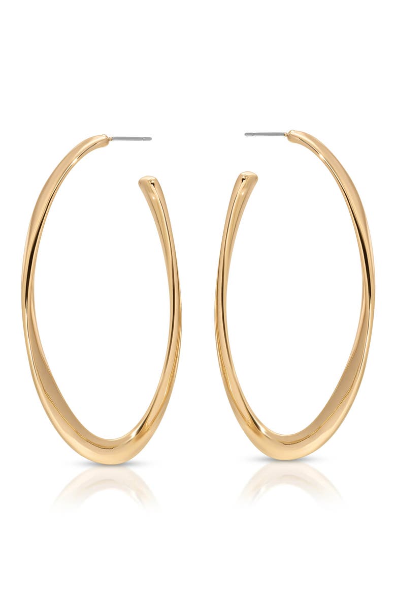 Elongated Oval Hoop Earrings, Alternate, color, GOLD