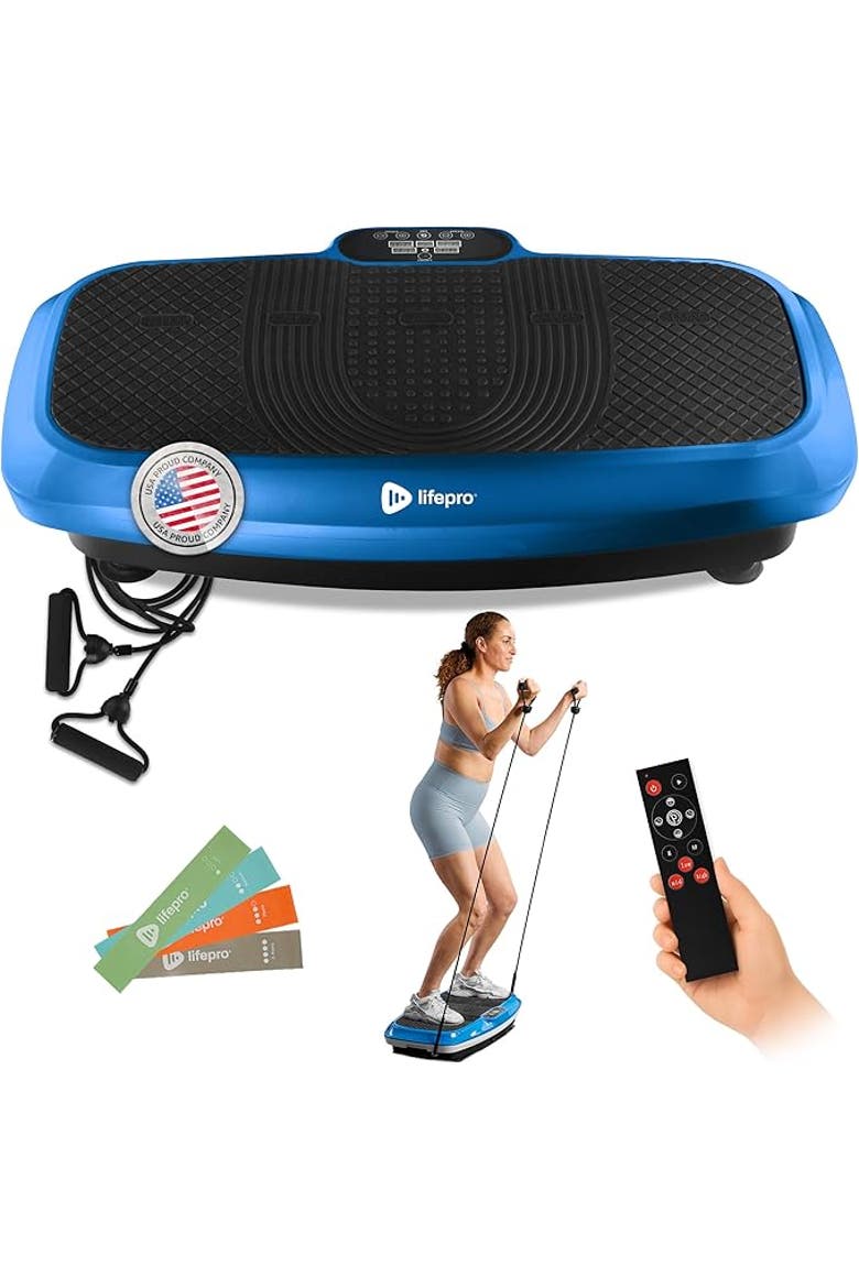 Turbo 3D Vibration Plate Exercise Machine with Magnetic Acupoints, Main, color, Blue