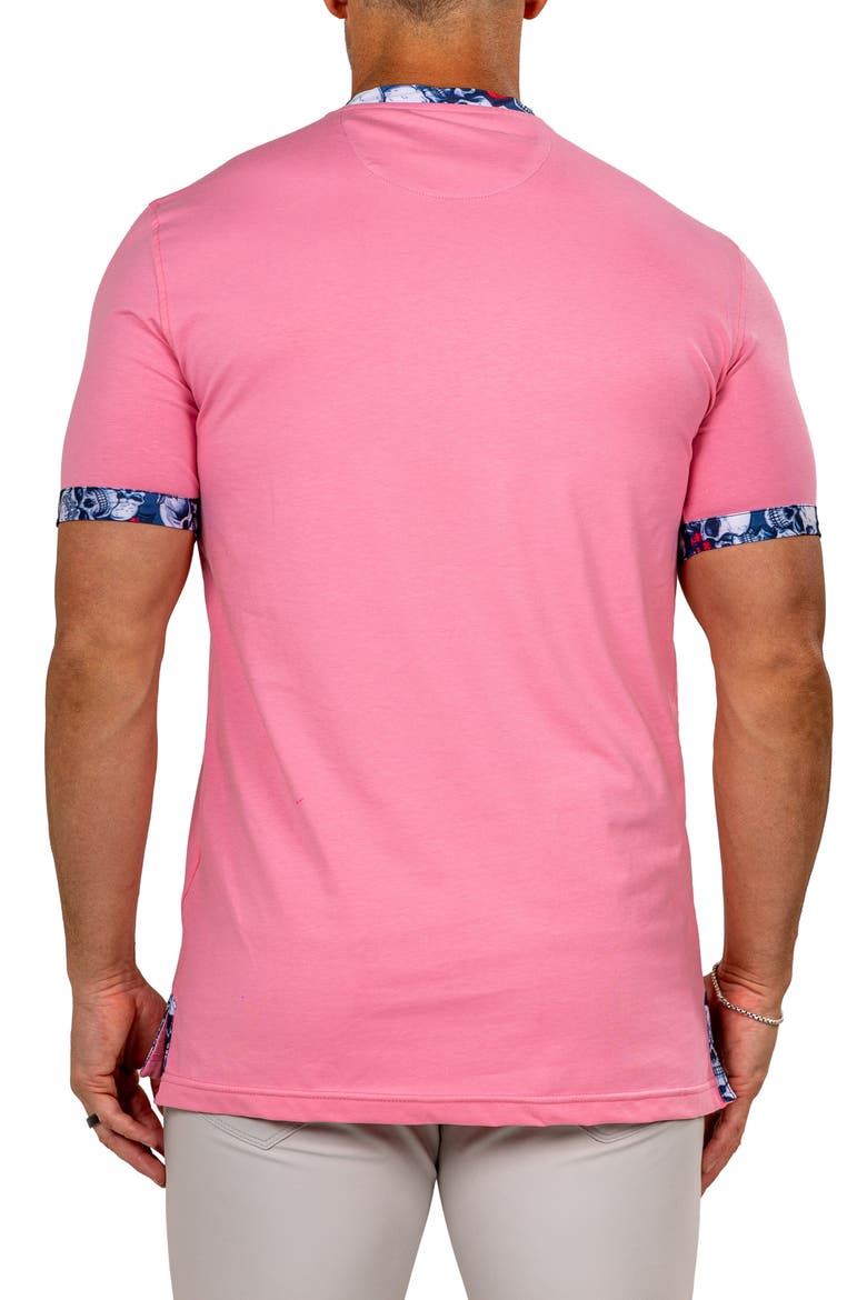 Edison Marthyr1101 Pink Cotton V-Neck T-Shirt, Alternate, color, PINK