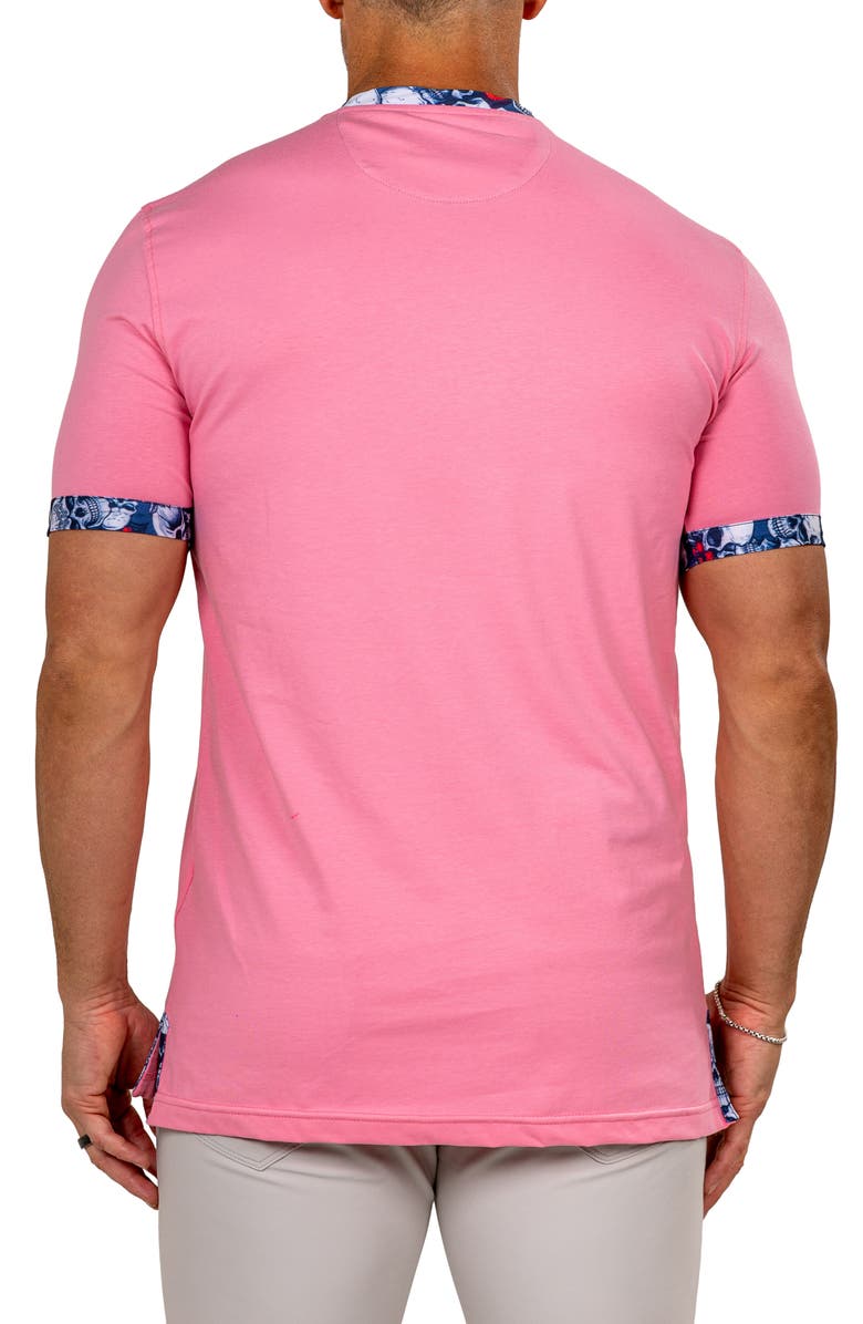 Maceoo Edison Marthyr1101 Pink Cotton V-Neck T-Shirt, Alternate, color, 