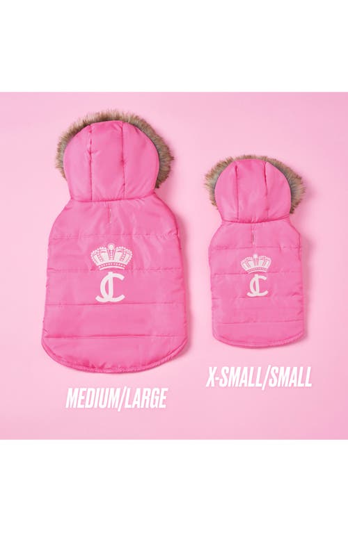 Juicy Couture Faux Fur Hooded Pet Coat